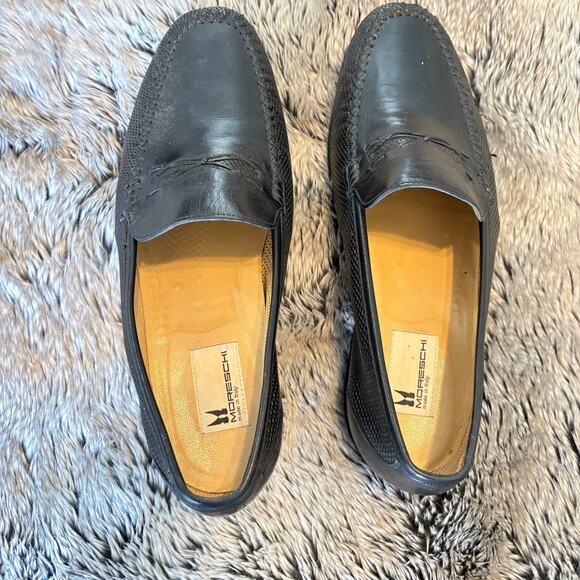 Moreschi Leather Men's Loafers Italian Black Italy Men’s 9 - Picture 6 of 10